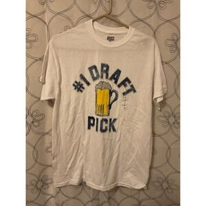Brisco Brands Men's White Short Sleeve Tshirt "#1 Draft Pick" Size‎ Medium